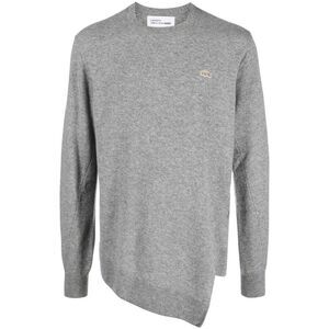 COMME DES GARCONS Men's Asymmetric Hem Crewneck Knit Sweater Men GREY Sweaters &